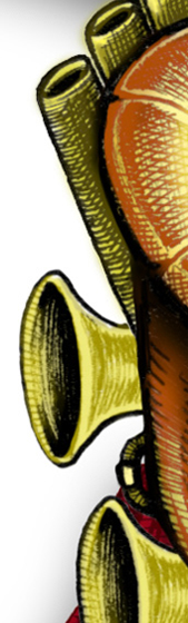 Musical Instruments, horns, tuba and organ